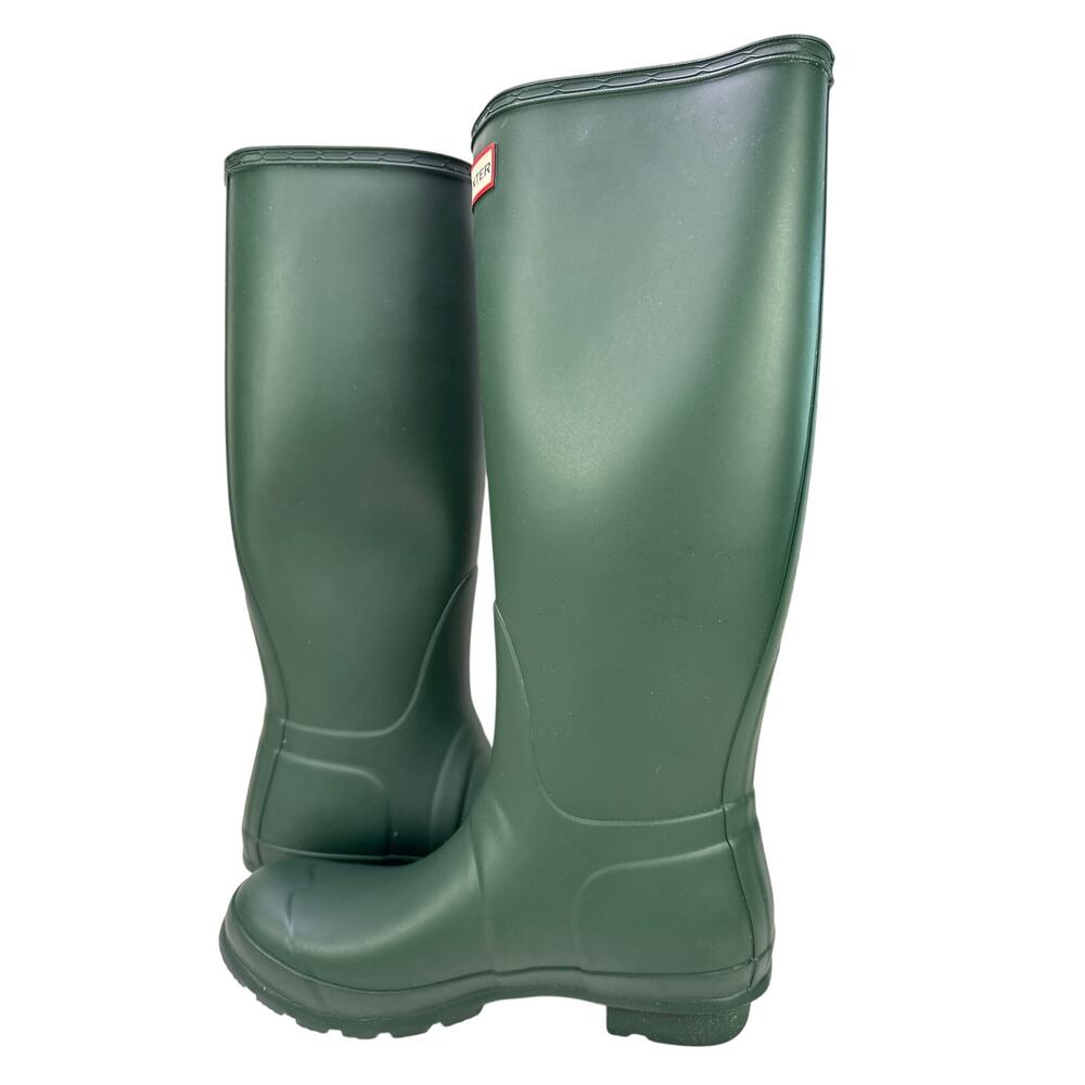 Hunter Original Tall Rubber Rain Boots Womens 7 Hunter Green HGR Buckle - Picture 2 of 11
